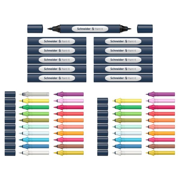 Popisovač Schneider Paint-It 040 Twin marker box 52 ks
