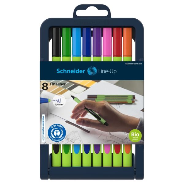 Sada linerov, 0,4 mm, SCHNEIDER "Line-Up", 8 rôznych farieb, 8ks