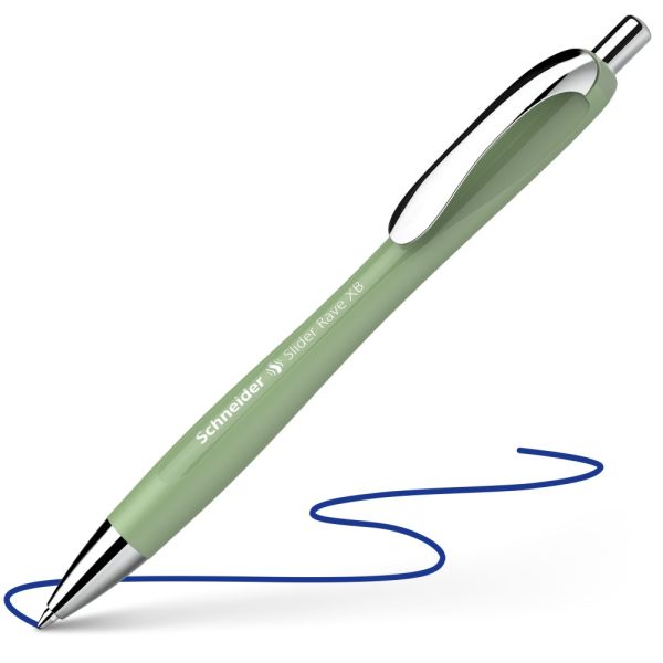 Pero guľôčkové Schneider Slider Rave XB Organic Green - modrá náplň