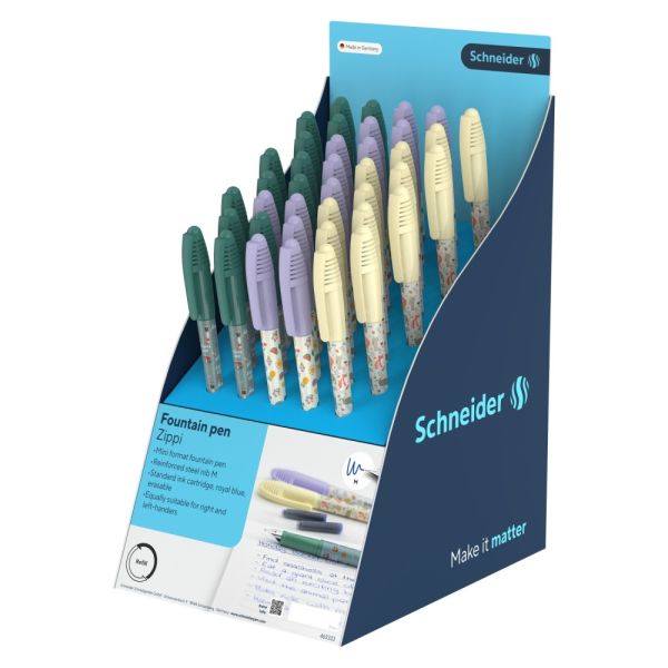 Prezentačný stojan Pero plniace Schneider Zippi 40 ks - modrá náplň
