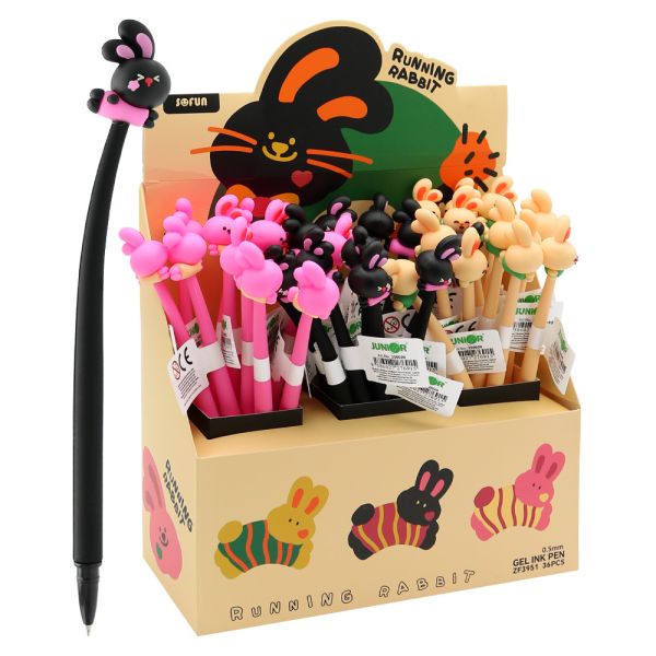 Pero gélové JUNIOR Running Rabbit 0,5 mm - modrá náplň (mix /cena 1ks)