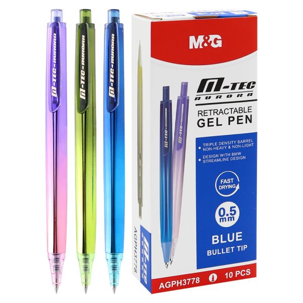 Pero gélové M&G T-TEC AURORA fialové - modrá náplň