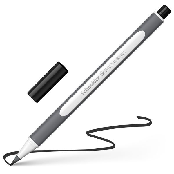 Popisovač Schneider Paint-it 070 Brush F - black