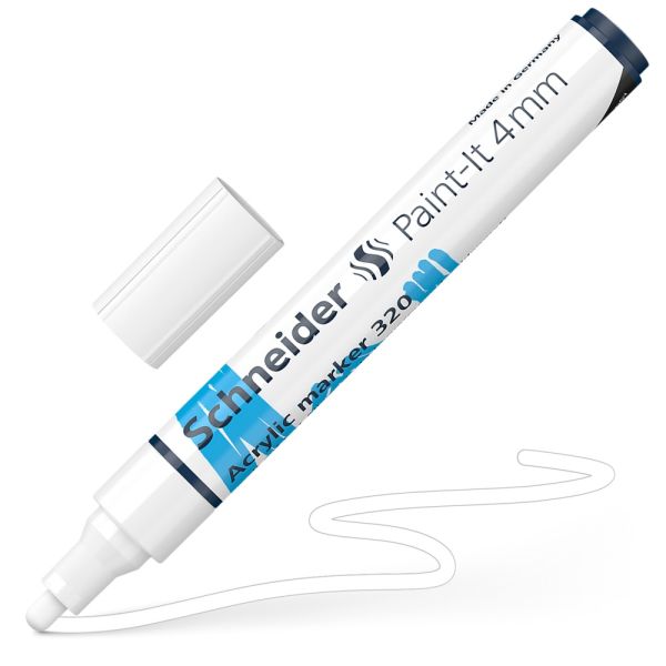 Popisovač Schneider Paint-It 320 Acrylic Marker 4 mm - biely