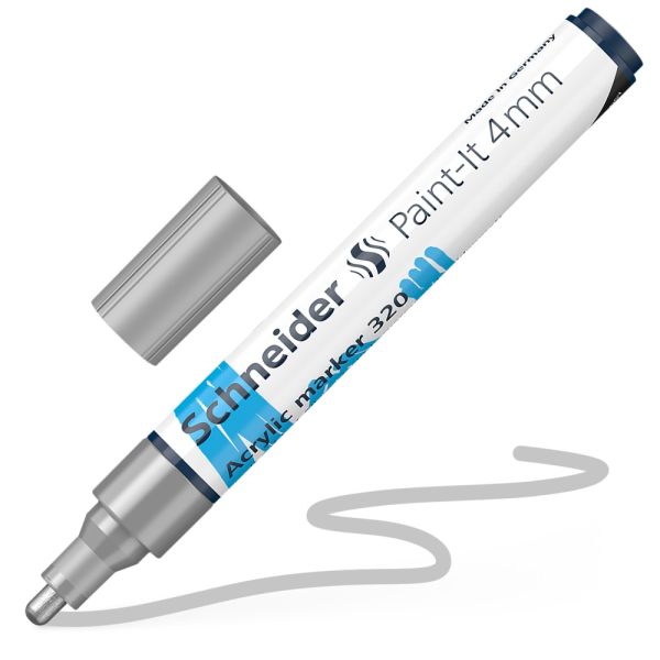 Popisovač Schneider Paint-It 320 Acrylic Marker 4 mm - strieborný