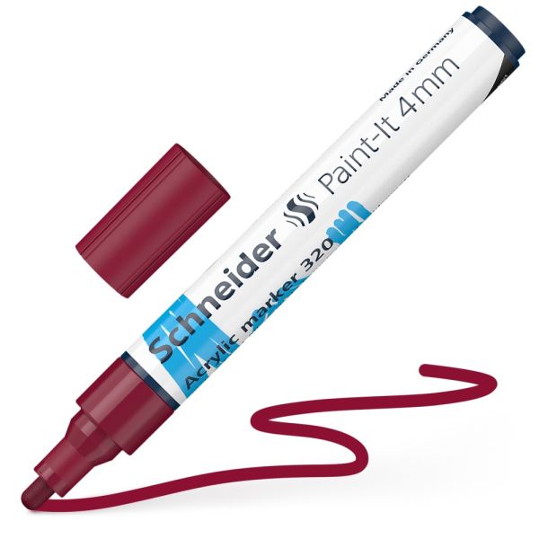 Popisovač Schneider Paint-It 320 Acrylic Marker 4 mm - bordová