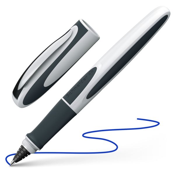 Roller bombičkový SCHNEIDER Ray white-dark grey - modrá náplň