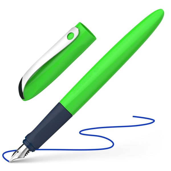 Pero plniace Schneider Wavy green - modrá náplň