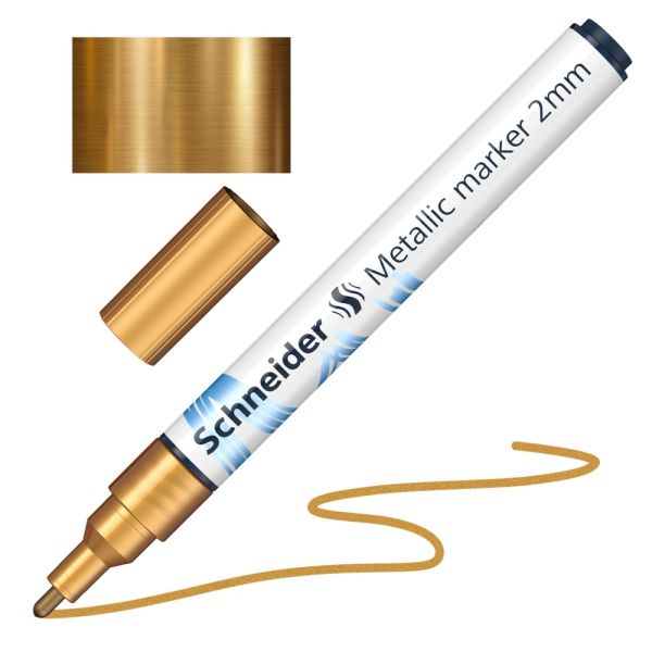 Popisovač Schneider Paint-It 011 hrot 2 mm - metalická zlatá