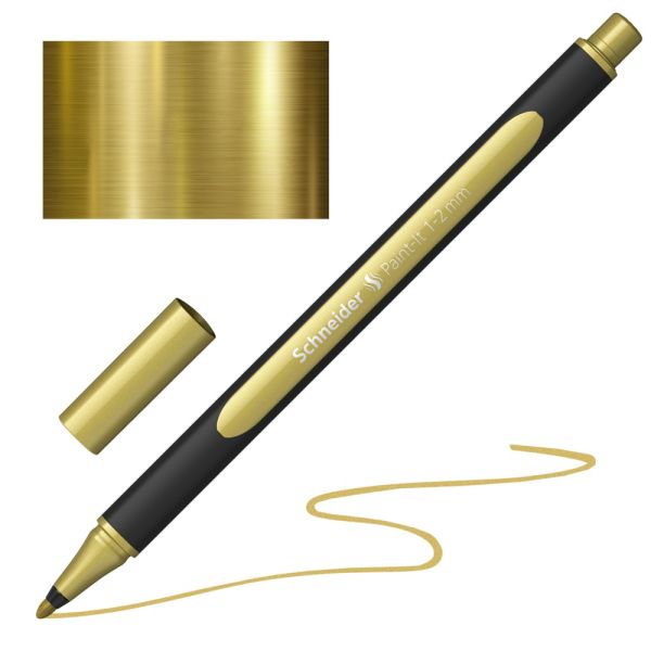 Popisovač Schneider Paint-It 020 Metallic hrot 1-2mm - metalická zlatá