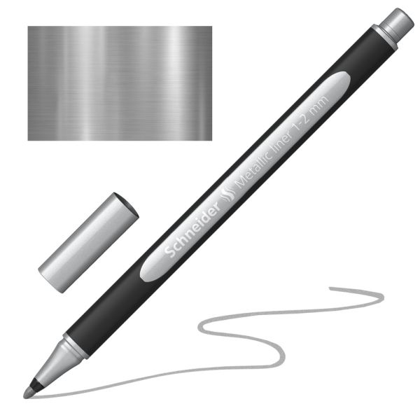 Popisovač Schneider Paint-It 020 Metallic hrot 1-2mm - metalická strieborná