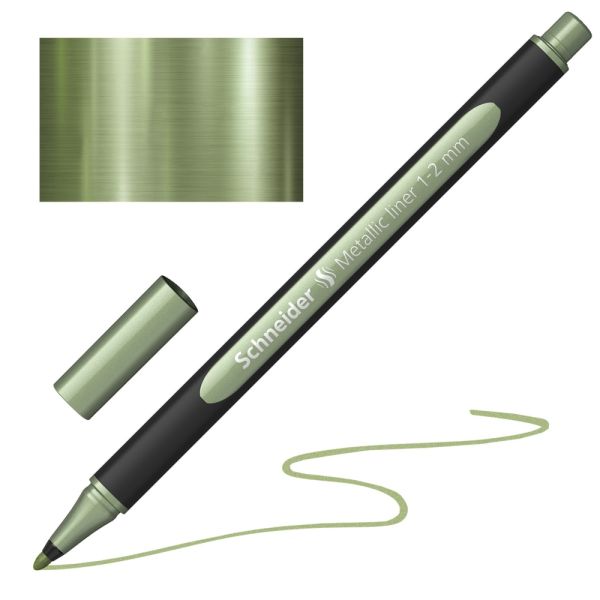 Popisovač Schneider Paint-It 020 Metallic hrot 1-2mm - metalická zelená vintage