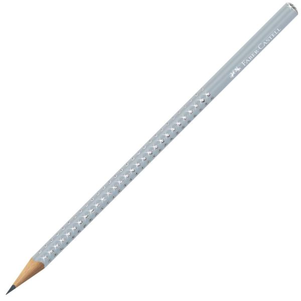 Grafitová ceruzka, B, trojhranná, FABER-CASTELL "Sparkle Aurora", ľadová modrá