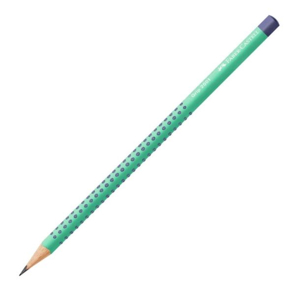 Grafitová ceruzka, B, trojhranná, FABER-CASTELL "Grip 2001 Flow", tyrkysová-modrá