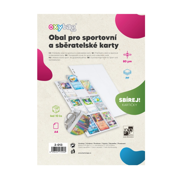 Euroobal A4 80 µm transparentný /lesklý PP SPORT karty (balenie 10 ks)