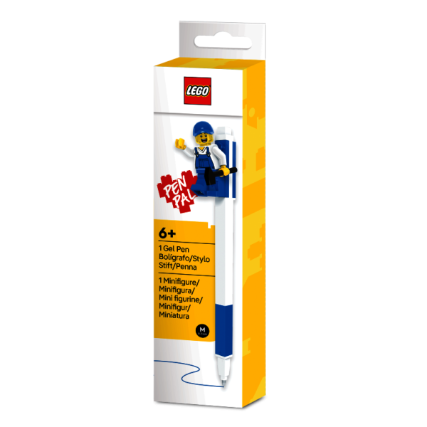 Gélové pero, 0,7 mm, s vrchnákom, s mini figúrkou, LEGO, modré
