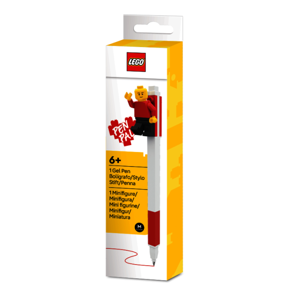 Gélové pero, 0,7 mm, s vrchnákom, s mini figúrkou, LEGO, červené