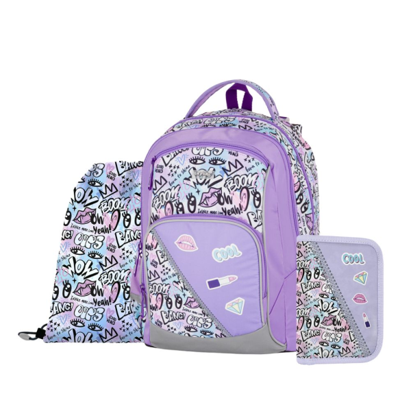 Školský batoh (3-dielny set) OXY GO - Funny Girl