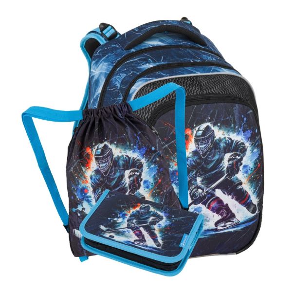 Školský batoh (3-dielny set) BagMaster Beta 26 D - Hokej
