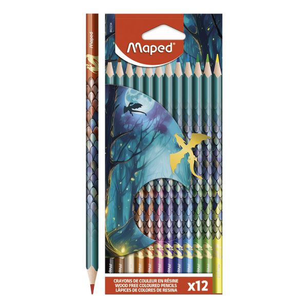 Pastelkky trojhranné MAPED Dragon, sada 12 ks