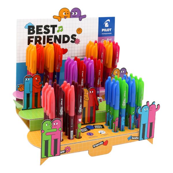 Prezentačný stojan Roller gumovací PILOT FX Ball 07 Best Friends (60 ks) - modrá náplň