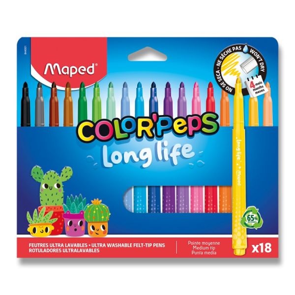 Fixy MAPED Long Life 2.0 (sada 18 farieb)