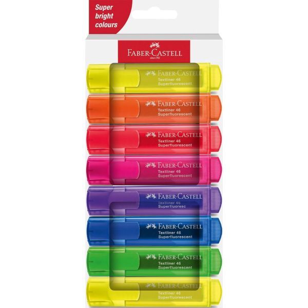 Zvýrazňovač Faber-Castell 1546/8 Superfluo - sada, papierová krabička