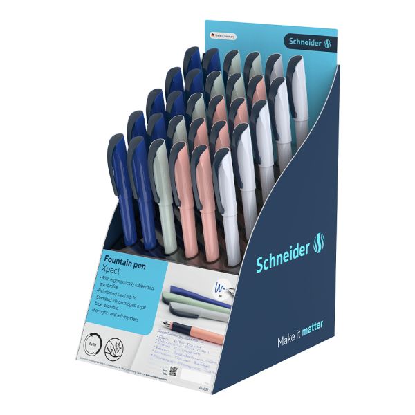 Pero plniace Schneider Xpect  - modrá náplň, Display box 30 ks