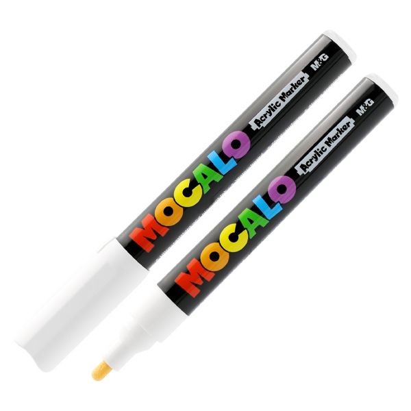 Popisovač M&G MOCALO Acrylic Marker 2 mm akrylový, biely S100