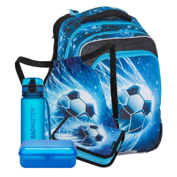 Školský batoh (5-dielny set) BagMaster Beta 26 C - Futbal