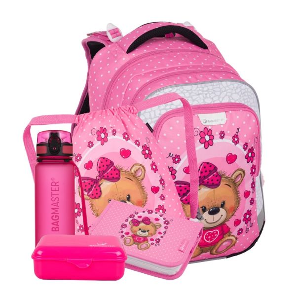 Školský batoh (5-dielny set) BagMaster Lumi 24 H - Macko