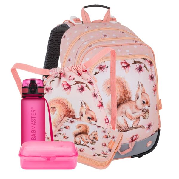 Školský batoh (5-dielny set) BagMaster Alfa 26 A - Veverička