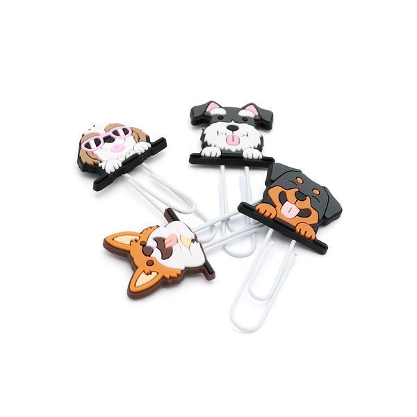 Ozdobná spona /záložka Dog 7 cm (sada 4 ks)