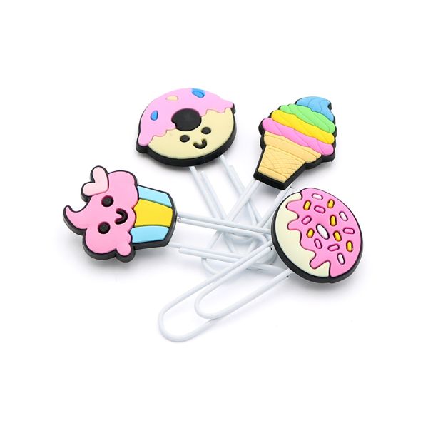 Ozdobná spona /záložka Donut & Ice cream 7 cm (sada 4 ks)
