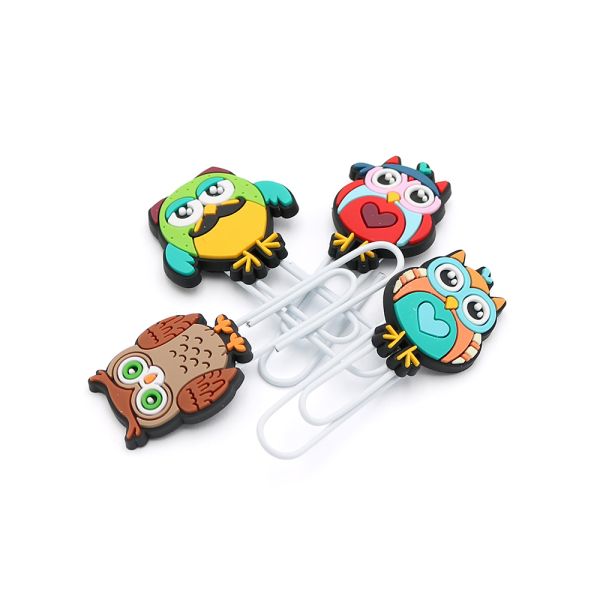 Ozdobná spona /záložka Owl 7 cm (sada 4 ks)