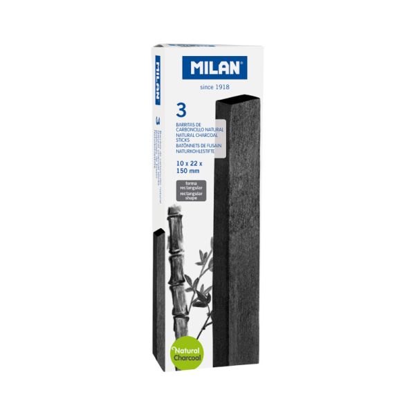 Uhlík prírodný MILAN 22 x 10 mm, 3 ks