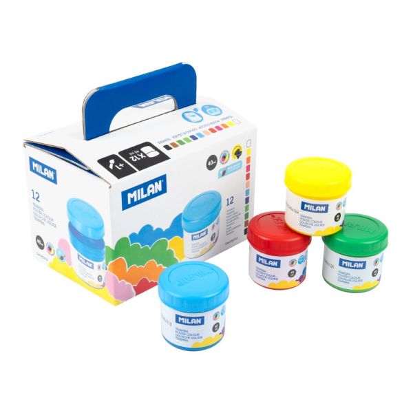 Temperové farby MILAN 40 ml (12 farieb) + štetec