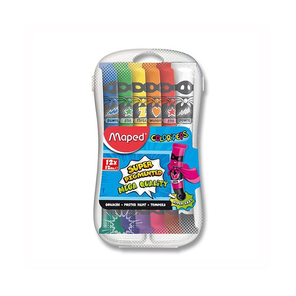Temperové farby MAPED Color´ Peps 12x12 ml v plast. boxe