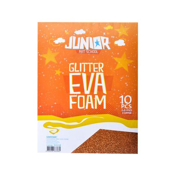 Dekoračná pena A4 EVA Glitter oranžová 2,0 mm, sada 10 ks