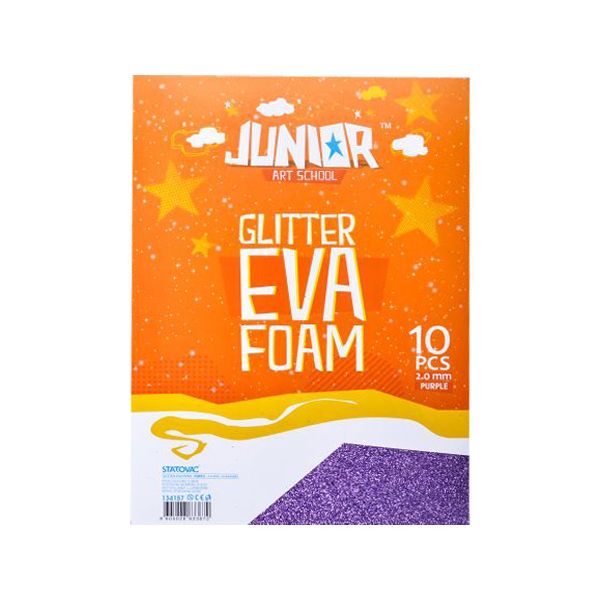 Dekoračná pena A4 EVA Glitter fialová 2,0 mm, sada 10 ks