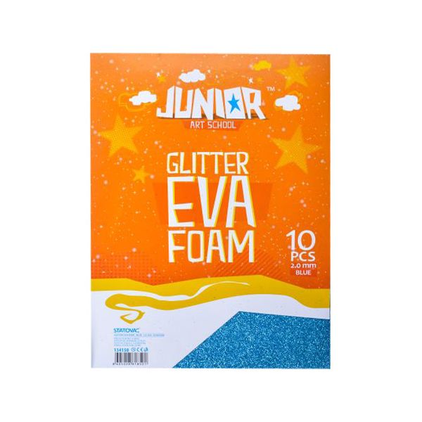 Dekoračná pena A4 EVA Glitter modrá 2,0 mm, sada 10 ks