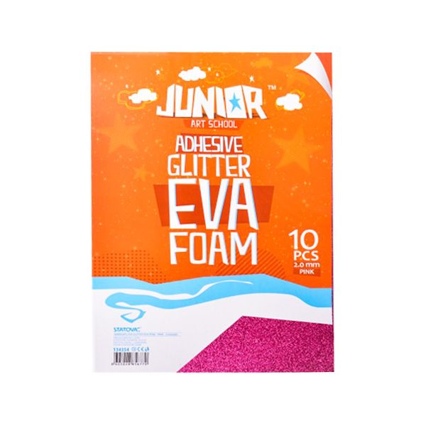 Dekoračná pena A4 EVA Glitter ružová samolepiaca 2,0 mm, sada 10 ks