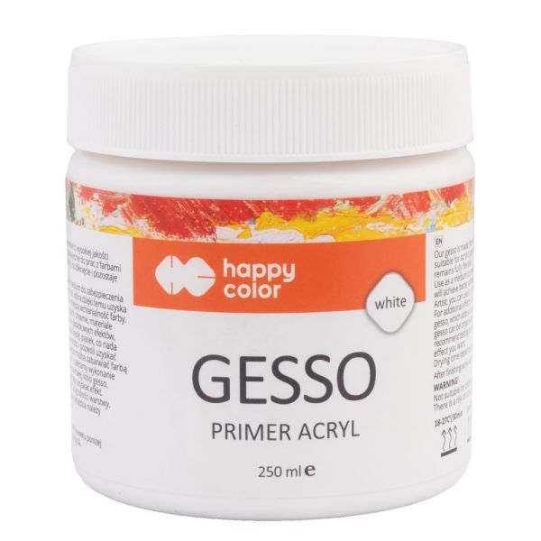 Podkladový šeps Happy Color GESSO acrylic 250 ml - biela