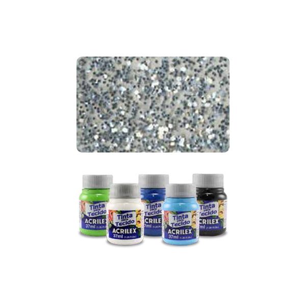 ACR Farba na textil 37ml, Glitter Silver