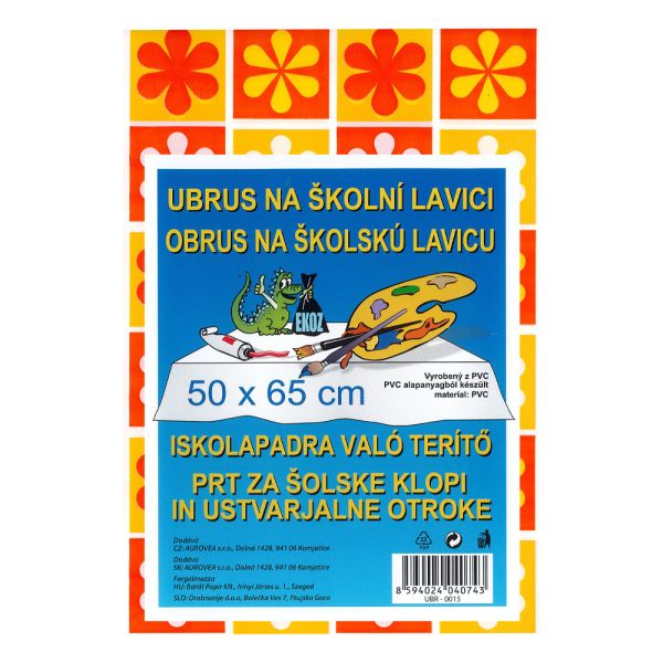 Obrus na výtvarnú výchovu / školskú lavicu 50x65 cm, mix
