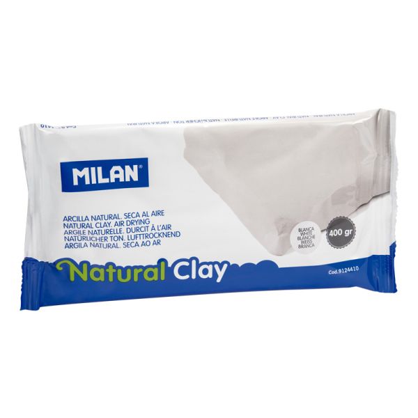 Modelovacia hmota MILAN Natural Clay 400g Biela, na vzduchu tvrdnúca