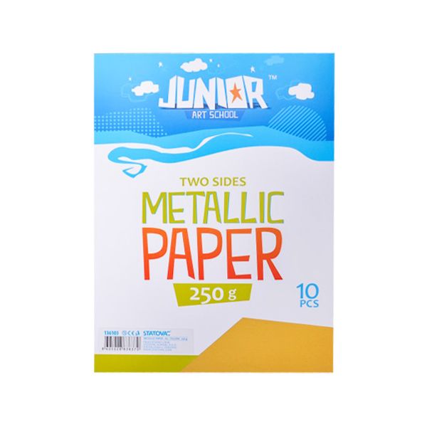 Dekoračný papier A4 Metallic žltý 250 g, sada 10 ks
