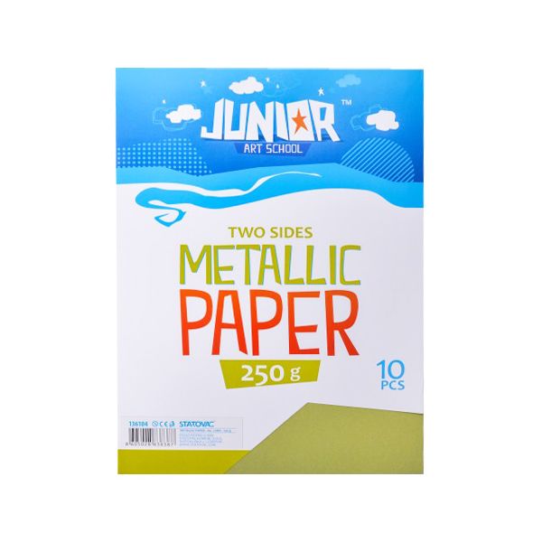Dekoračný papier A4 Metallic svetlo-zelený 250 g, sada 10 ks