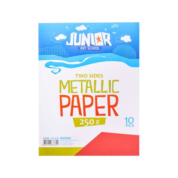 Dekoračný papier A4 Metallic červený 250 g, sada 10 ks