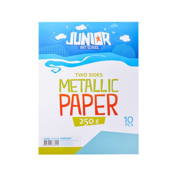 Dekoračný papier A4 Metallic modrý 250 g, sada 10 ks